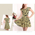 2015 new fashion women summer dress,printed flower dress